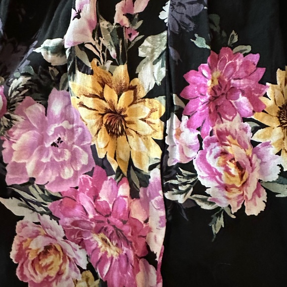 torrid Floral Black Pink Floral Figure Flattering Billowy Skirt Challis Dress 2X - Picture 11 of 16